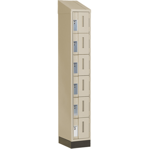 Concorde Heavy-Duty Lockers, 6 -tier, 12" x 18" x 82", Steel, Beige, Welded (Assembled) Sécurité Médic