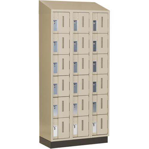 Casiers robustes Concorde, 6 niveaux, Bloc de 3, 36" x 18" x 82", Acier, Beige, Soud&eacute; (assembl&eacute;) Sécurité Médic