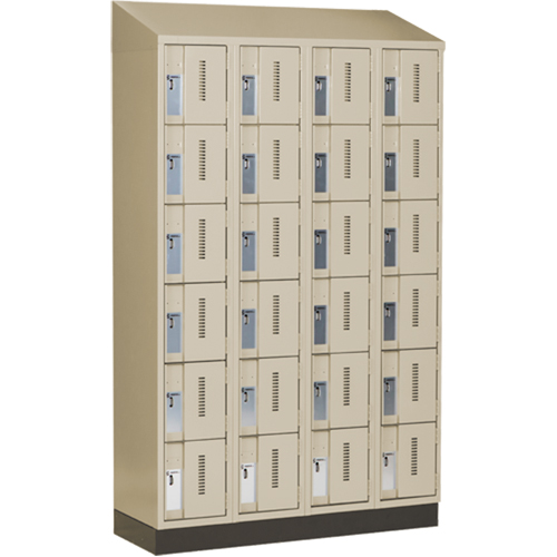 Casiers robustes Concorde, 6 niveaux, Bloc de 4, 48" x 18" x 82", Acier, Beige, Soud&eacute; (assembl&eacute;) Sécurité Médic