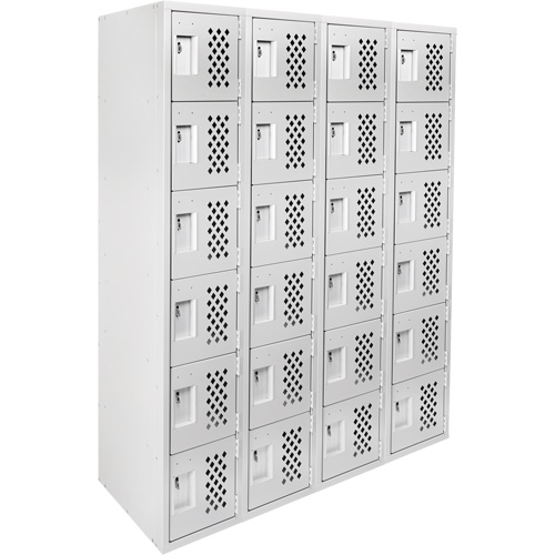 Petits casiers Clean Line, 6 niveaux, Bloc de 4, 18" x 72" x 12", Acier Sécurité Médic