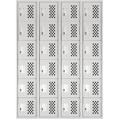 Petits casiers Clean Line, 6 niveaux, Bloc de 4, 18" x 72" x 12", Acier Sécurité Médic