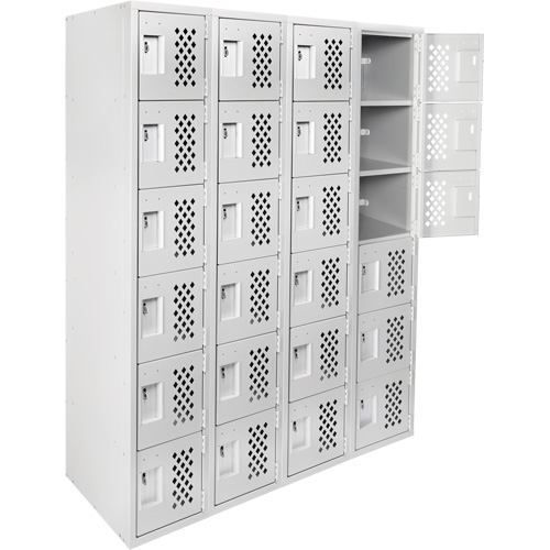 Petits casiers Clean Line, 6 niveaux, Bloc de 4, 18" x 72" x 12", Acier Sécurité Médic