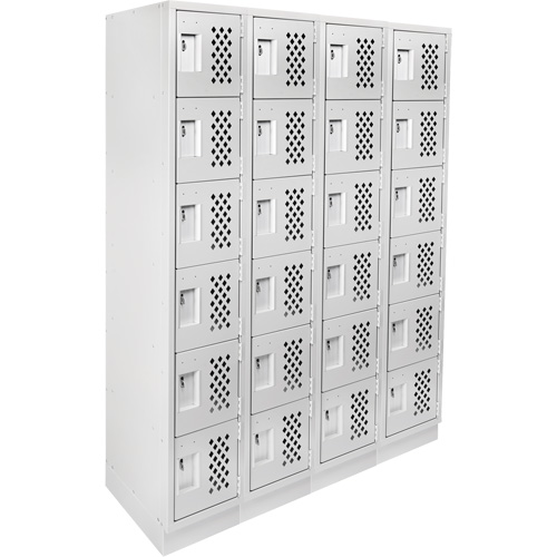 Casiers &eacute;conomiques perfor&eacute;s et assembl&eacute;s Clean Line, 6 niveaux, Bloc de 4, 18" x 72" x 12", Acier Sécurité Médic