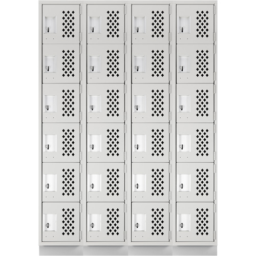 Casiers &eacute;conomiques perfor&eacute;s et assembl&eacute;s Clean Line, 6 niveaux, Bloc de 4, 18" x 72" x 12", Acier Sécurité Médic