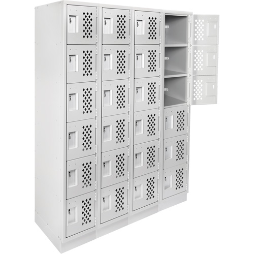 Casiers &eacute;conomiques perfor&eacute;s et assembl&eacute;s Clean Line, 6 niveaux, Bloc de 4, 18" x 72" x 12", Acier Sécurité Médic