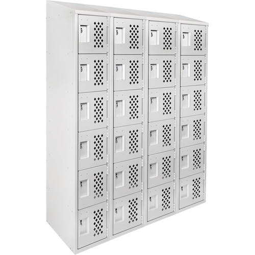 Casiers &eacute;conomiques perfor&eacute;s et assembl&eacute;s Clean Line, 6 niveaux, Bloc de 4, 18" x 72" x 12", Acier Sécurité Médic