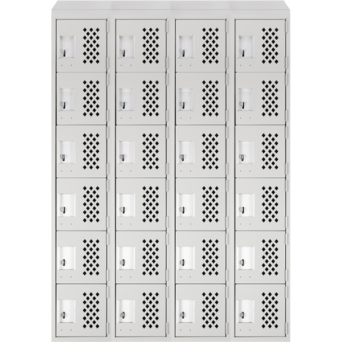 Casiers &eacute;conomiques perfor&eacute;s et assembl&eacute;s Clean Line, 6 niveaux, Bloc de 4, 18" x 72" x 12", Acier Sécurité Médic