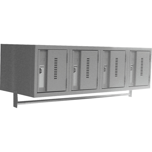 Wall Hung Lockers - Heavy Duty, Bank of 4, 18" x 12" x 12", Steel Sécurité Médic