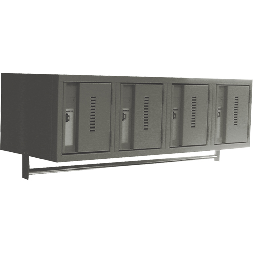 Wall Hung Lockers - Heavy Duty, Bank of 4, 18" x 12" x 12", Steel Sécurité Médic