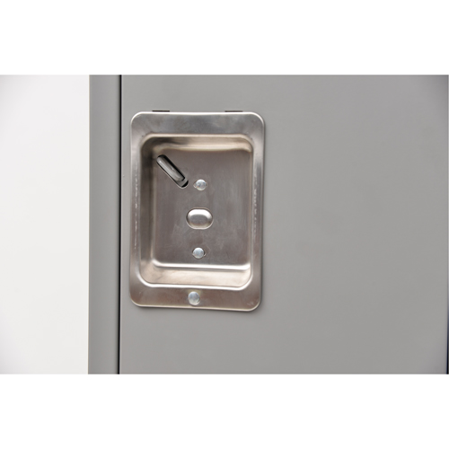 Lockers, Bank of 3, 36" x 18" x 72", Steel, Grey, Knocked Down Sécurité Médic