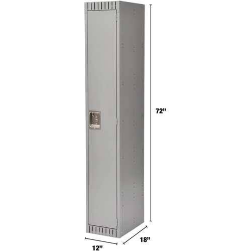 Lockers, 12" x 18" x 72", Steel, Grey, Rivet (Assembled) Sécurité Médic