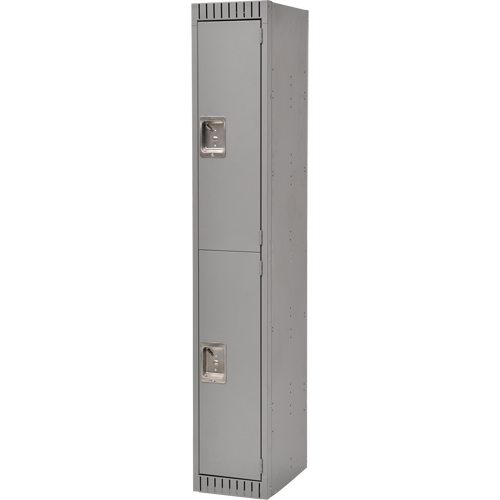 Lockers, 2 -tier, 12" x 18" x 72", Steel, Grey, Knocked Down Sécurité Médic