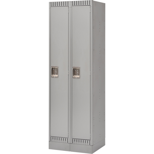 Assembled Lockers, Bank of 2, 24" x 18" x 72", Steel, Grey, Rivet (Assembled) Sécurité Médic