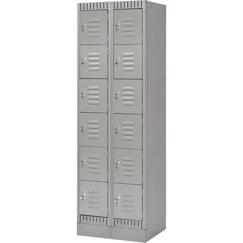 Casiers, 6 niveaux, Bloc de 2, 24" x 18" x 76", Acier, Gris, D&eacute;mont&eacute; Sécurité Médic