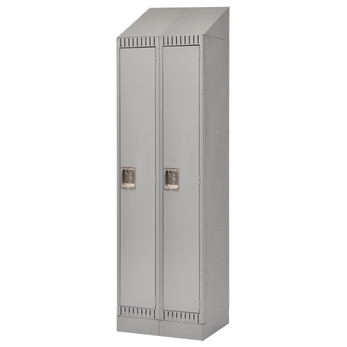 Assembled Lockers, Bank of 2, 24" x 18" x 72", Steel, Grey, Rivet (Assembled) Sécurité Médic
