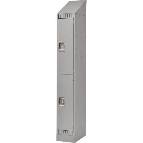 Assembled Lockers, 2 -tier, 12" x 18" x 72", Steel, Grey, Rivet (Assembled) Sécurité Médic