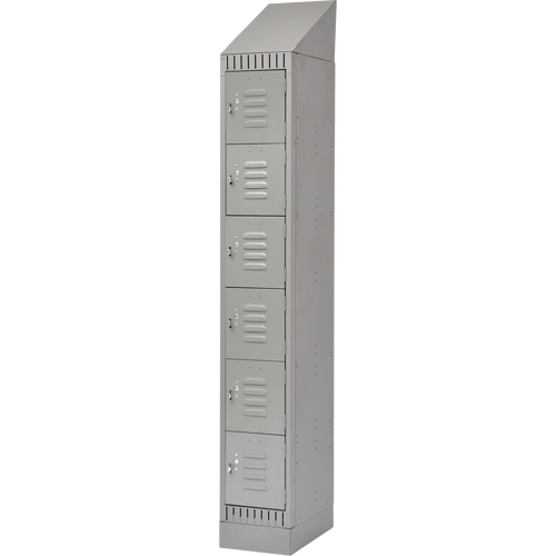 Lockers, 6 -tier, 12" x 18" x 86", Steel, Grey, Knocked Down Sécurité Médic