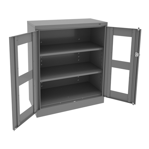 C-Thru Counter High Cabinet, Steel, 2 Shelves, 42" H x 36" W x 18" D Sécurité Médic