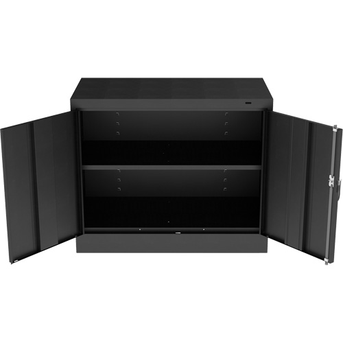 Standard Desk-High Cabinet, Steel, 30" H x 36" W x 18" D, Black Sécurité Médic