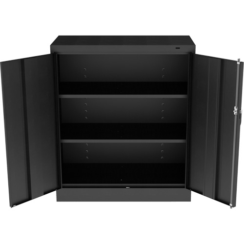 Standard Counter-High Cabinet, Steel, 2 Shelves, 42" H x 36" W x 18" D, Black Sécurité Médic