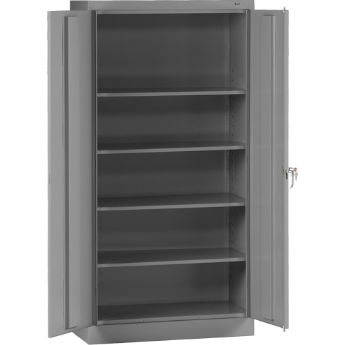 Standard Storage Cabinet, Steel, 4 Shelves, 72" H x 36" W x 18" D, Grey Sécurité Médic