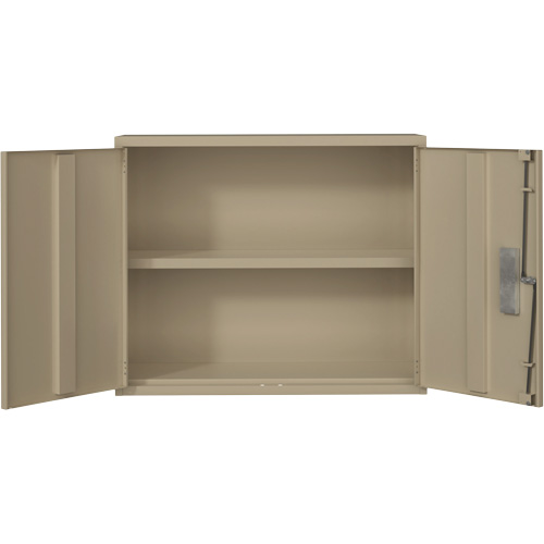 Armoire murale, Acier, 2 Tablettes, 30" h x 36" la x 12" P, Beige Sécurité Médic