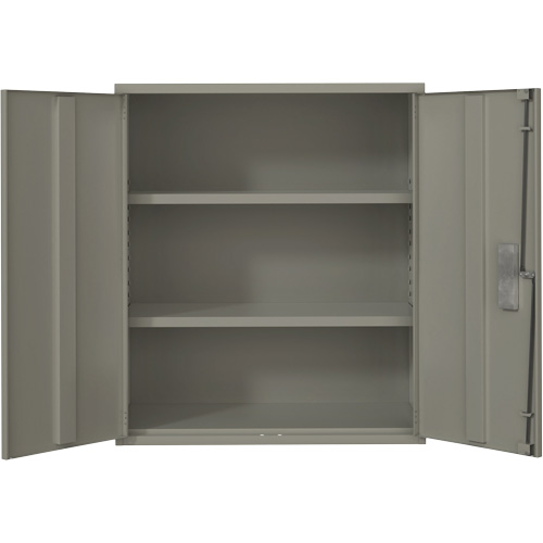 Armoire de rangement Lo-Boy, Acier, 2 Tablettes, 40" h x 36" la x 18" P, Gris Sécurité Médic