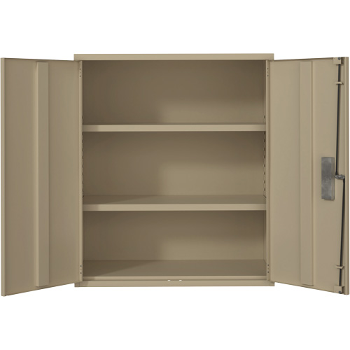 Armoire de rangement Lo-Boy, Acier, 2 Tablettes, 40" h x 36" la x 18" P, Beige Sécurité Médic