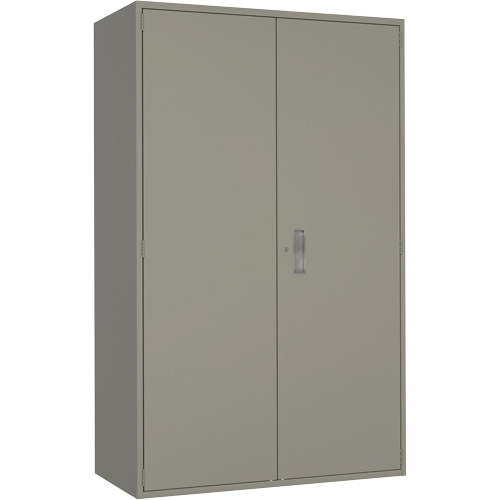 Armoire de rangement Hi-Boy tr&egrave;s large, Acier, 4 Tablettes, 72" h x 48" la x 24" P, Gris Sécurité Médic
