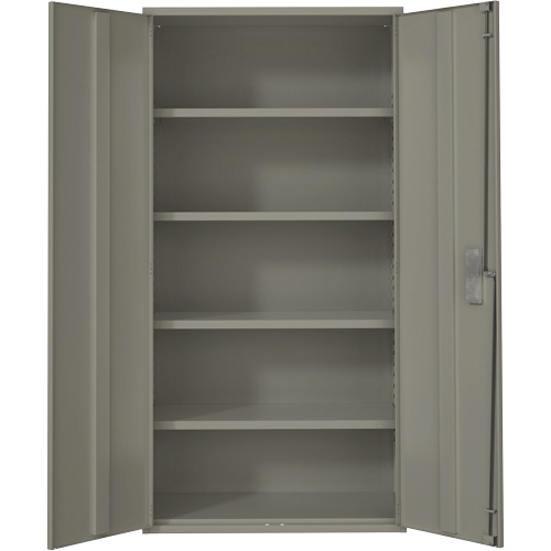 Armoire de rangement Hi-Boy, Acier, 4 Tablettes, 72" h x 36" la x 18" P, Gris Sécurité Médic
