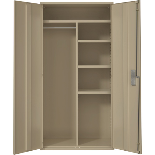 Armoire de rangements combin&eacute;s, Acier, 6 Tablettes, 72" h x 36" la x 18" P, Beige Sécurité Médic