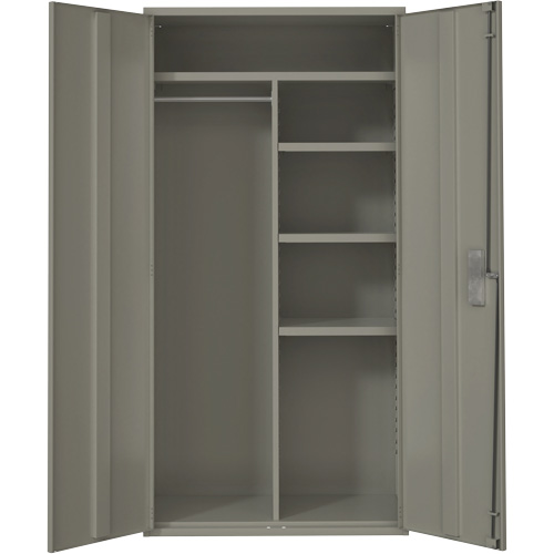 Armoire de rangements combin&eacute;s, Acier, 6 Tablettes, 72" h x 36" la x 18" P, Gris Sécurité Médic