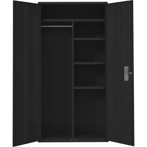 Armoire de rangements combin&eacute;s, Acier, 6 Tablettes, 72" h x 36" la x 18" P, Noir Sécurité Médic