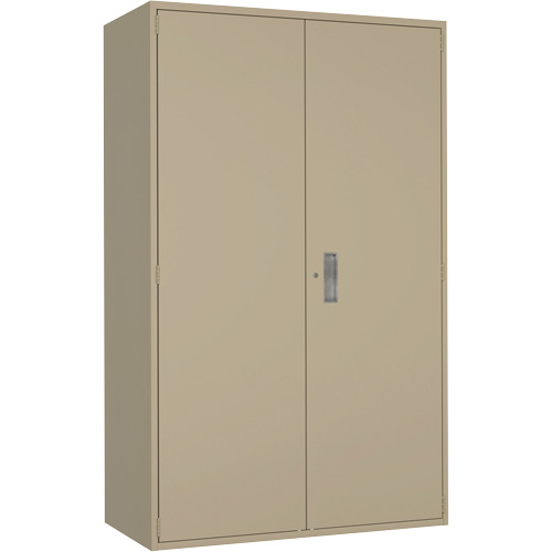 Armoire de rangement Hi-Boy tr&egrave;s large, Acier, 4 Tablettes, 72" h x 48" la x 24" P, Beige Sécurité Médic