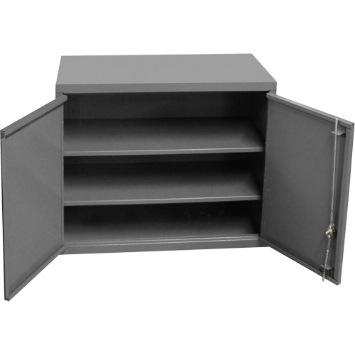 Armoire murale, 27" h x 13-11/16" la x 35-7/8" p, 2 tablettes, Acier, Gris Sécurité Médic