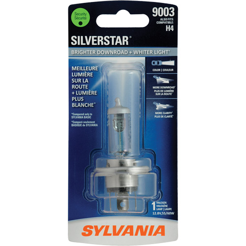 9003 SilverStar&reg; Ultra Headlight Bulb, Halogen, 60 W, White Sécurité Médic