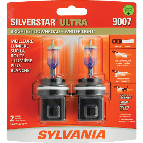9007 Ampoule de feu avant SilverStar Ultra, Halog&egrave;ne, 55 W/65 W, Blanc Sécurité Médic