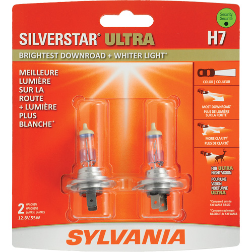 H7 SilverStar&reg; Ultra Headlight Bulb, Halogen, 56 W, Off White Sécurité Médic