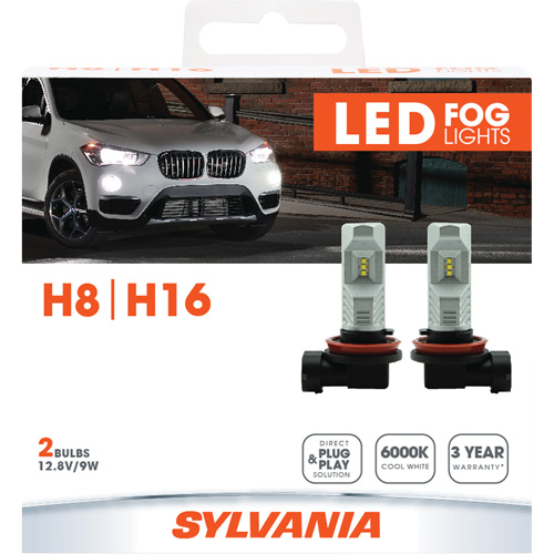 H8 Headlight Bulb, LED, 12.8 W/9 W, White Sécurité Médic