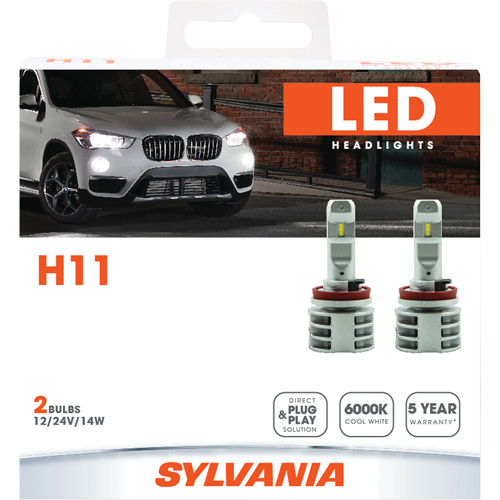 H11 Headlight Bulb, LED, 13.2 W/17 W, White Sécurité Médic