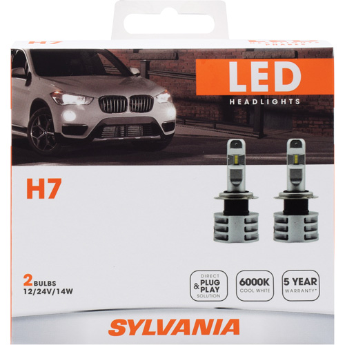 H7 Headlight Bulb, LED, 13.2 W/17 W, White Sécurité Médic