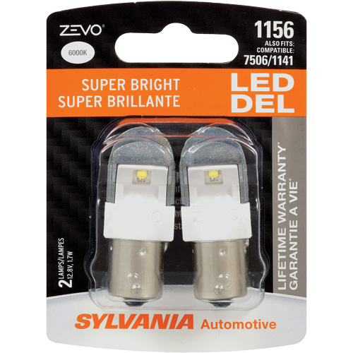 1156 Mini-ampoule automobile Zevo, DEL, 1,7 W, Blanc Sécurité Médic