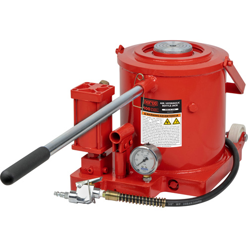 Cric-bouteille, 100 tonnes, Air comprim&eacute;/hydraulique, 17-7/10" Hauteur &eacute;lev&eacute;e Sécurité Médic