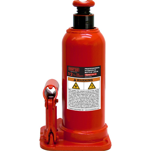 Bottle Jack, 12.5 Ton(s), Manual Hydraulic, 18-561/625" Raised Height Sécurité Médic