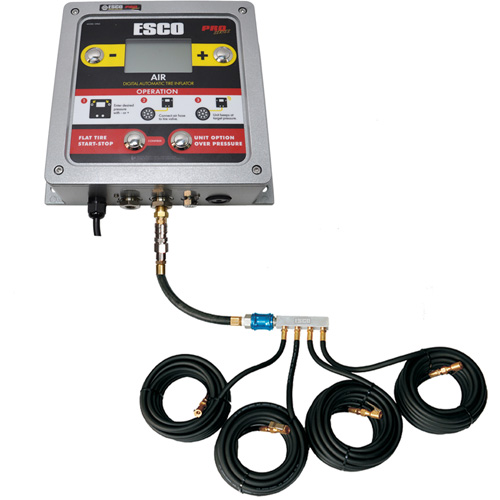 Wall-Mounted Tire Inflation System with 4-Hose Manifold Sécurité Médic