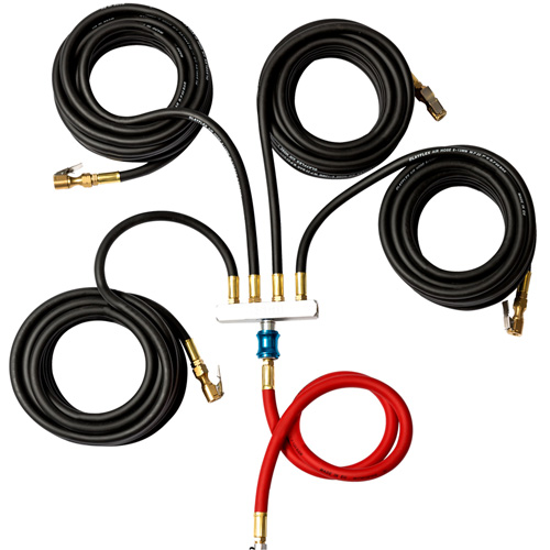 Wall-Mounted Tire Inflation System with 4-Hose Manifold Sécurité Médic