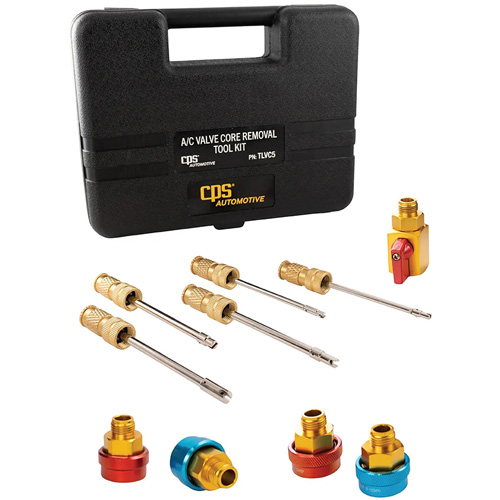 Ensemble de 10 morceaux pour le d&eacute;montage des noyaux de valves de climatisation Sécurité Médic