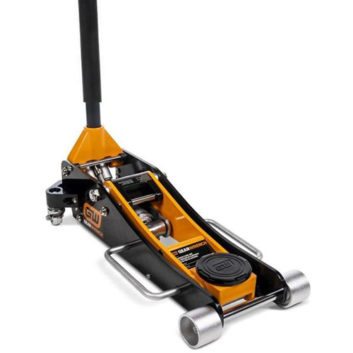 Aluminum Racing Jack, 2 Ton(s) Capacity, 3-1/4" Lowered, 18-1/2" Raised, Manual Hydraulic Sécurité Médic