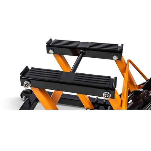Cric pour VTT et motos, 0,75 tonnes Capacit&eacute;, 4-2/3" Abaiss&eacute;e, 14-1/2" &eacute;lev&eacute;e, Hydraulique &agrave; main Sécurité Médic