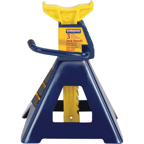 Jack Stand, Locking Handle/Ratchet, 3 tons Capacity, 19" H Sécurité Médic